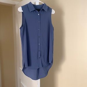 Button down, sleeveless blouse